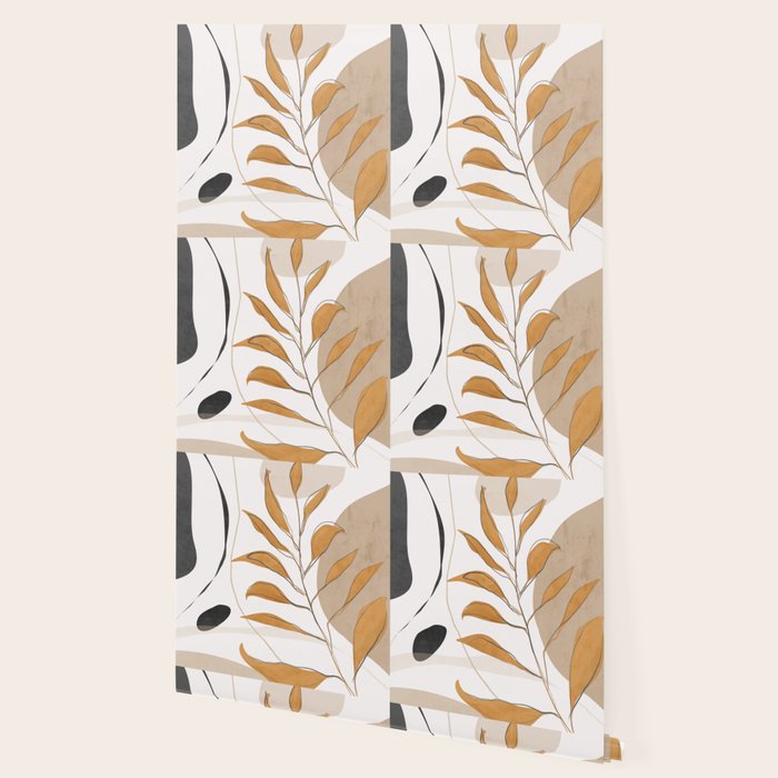 Minimal Abstract Art Tropical Leaf  Wallpaper Gallery Image 2