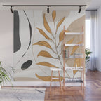 Minimal Abstract Art Tropical Leaf  Wall Mural Gallery Image 1