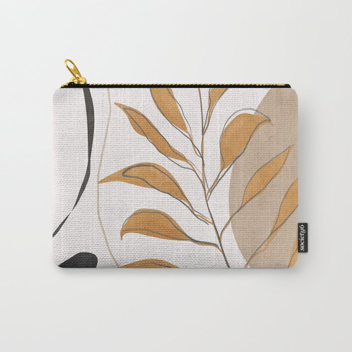 Minimal Abstract Art Tropical Leaf  Carry All Pouch Gallery Image 1