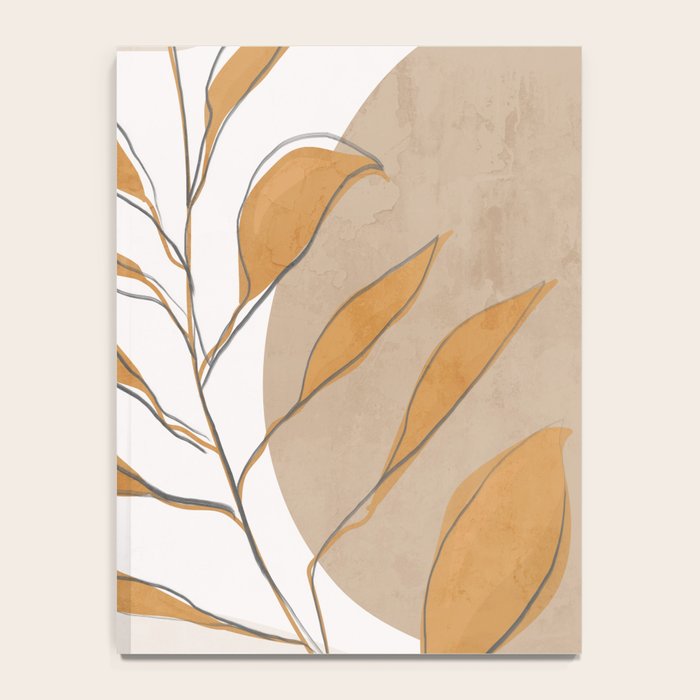 Minimal Abstract Art Tropical Leaf  Notebook Gallery Image 4