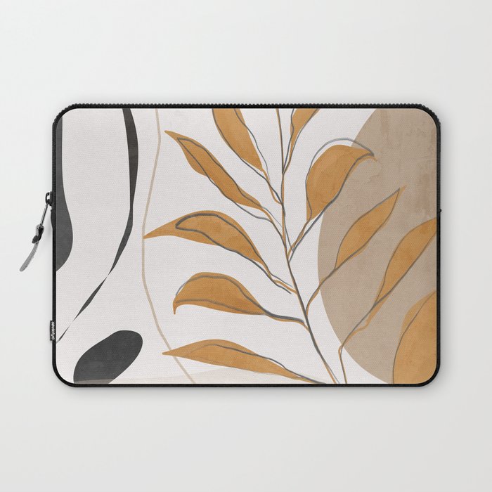 Minimal Abstract Art Tropical Leaf  Laptop Sleeve Gallery Image 1