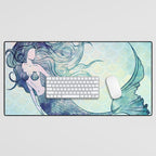 Watercolor Mermaid Desk Mat Gallery Image 1