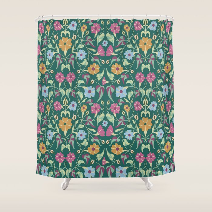 Botanical Wild Flowers Shower Curtain Gallery Image 1