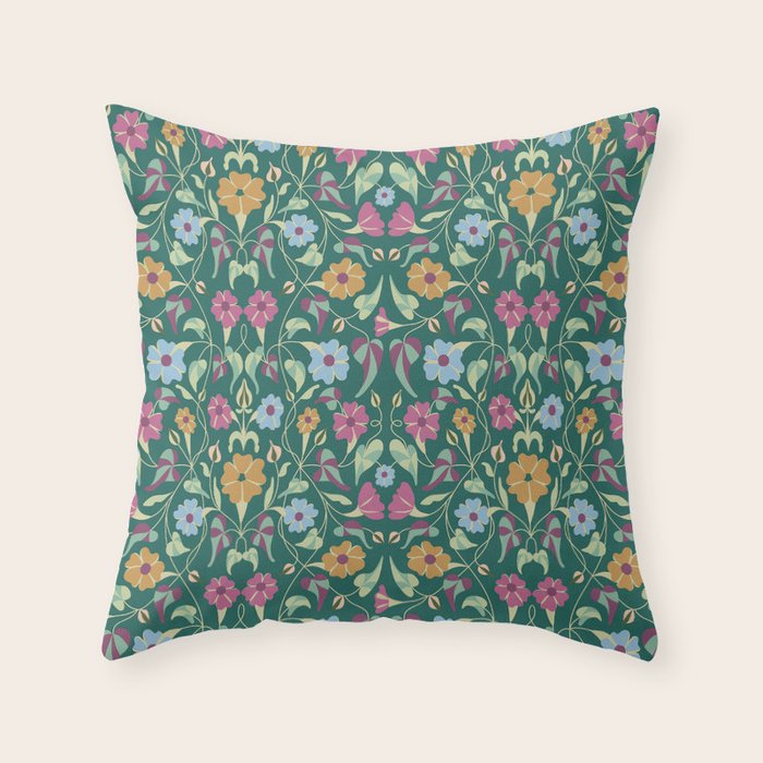 Botanical Wild Flowers Throw Pillow Gallery Image 6