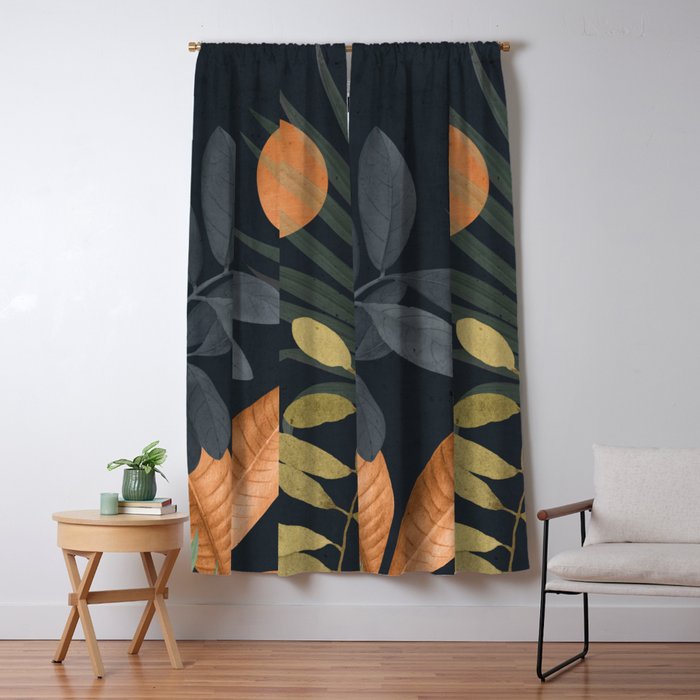 Abstract Art Tropical Leaves 119 Window Curtain Gallery Image 5