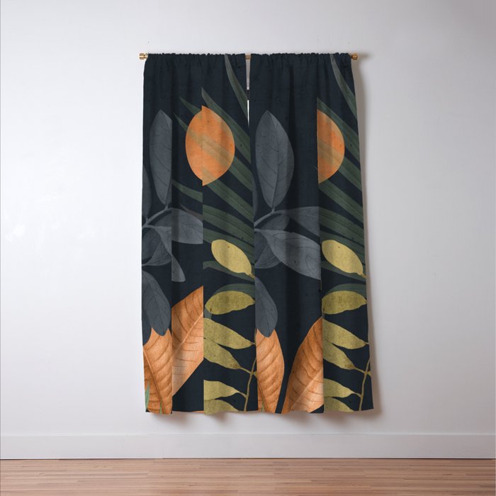 Abstract Art Tropical Leaves 119 Window Curtain Gallery Image 3