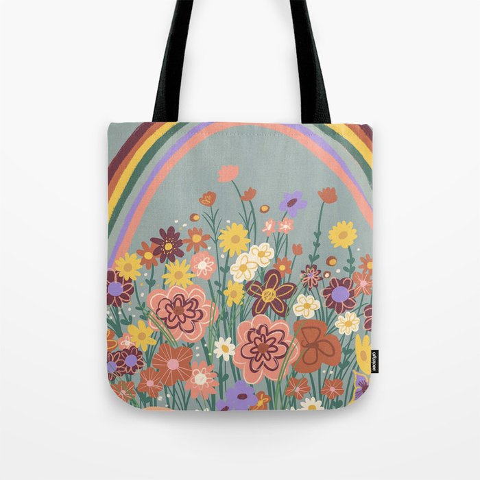 Retro meadow Tote Bag Gallery Image 1