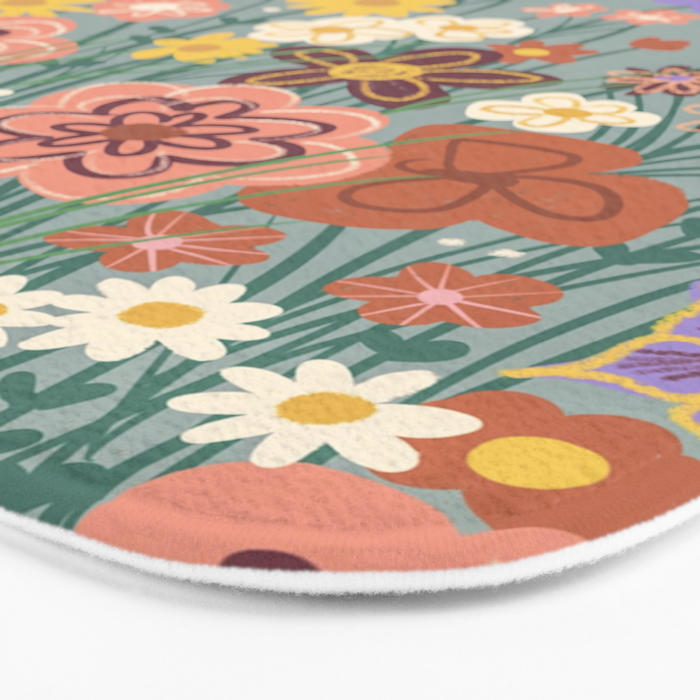 Retro meadow Bath Mat Gallery Image 3