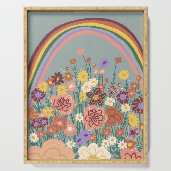 Retro meadow Serving Tray Gallery Image 1