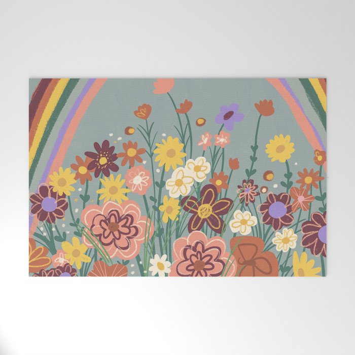 Retro meadow Welcome Mat Gallery Image 1