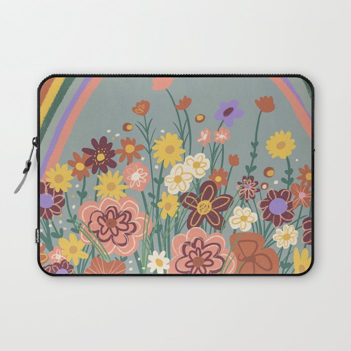 Retro meadow Laptop Sleeve Gallery Image 1