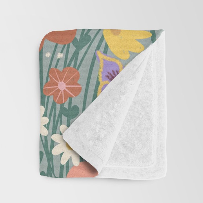 Retro meadow Throw Blanket Gallery Image 3