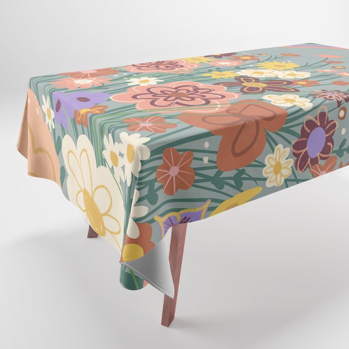 Retro meadow Tablecloth Gallery Image 1