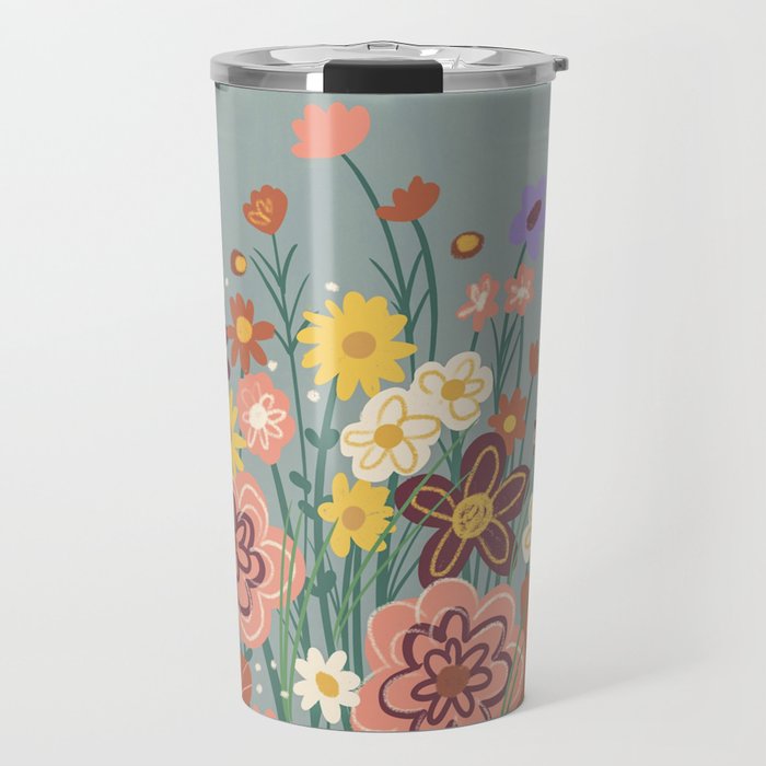 Retro meadow Travel Mug Gallery Image 1