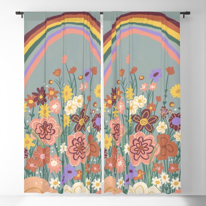 Retro meadow Window Curtain Gallery Image 5