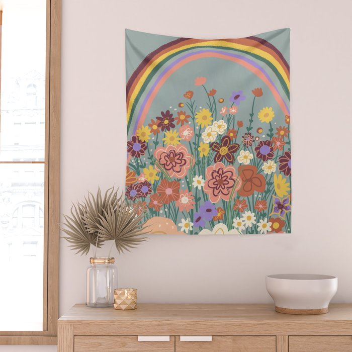 Retro meadow Wall Tapestry Gallery Image 2