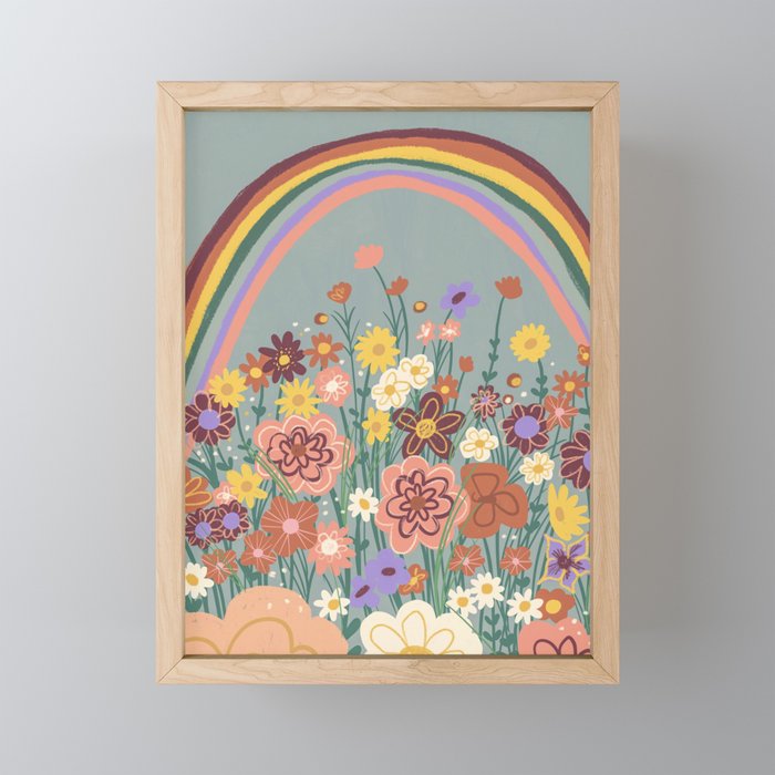 Retro meadow Mini Art Print Gallery Image 1