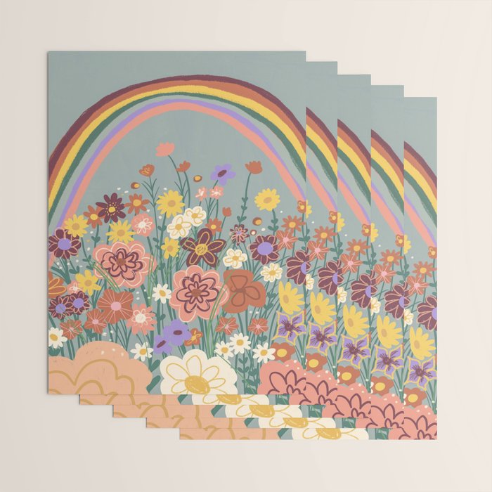 Retro meadow Wrapping Paper Gallery Image 3