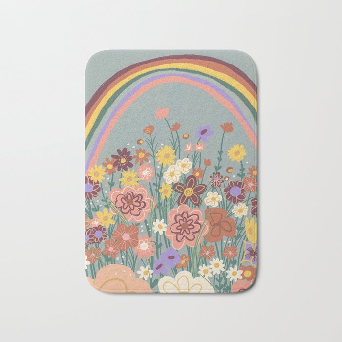 Retro meadow Bath Mat Gallery Image 1
