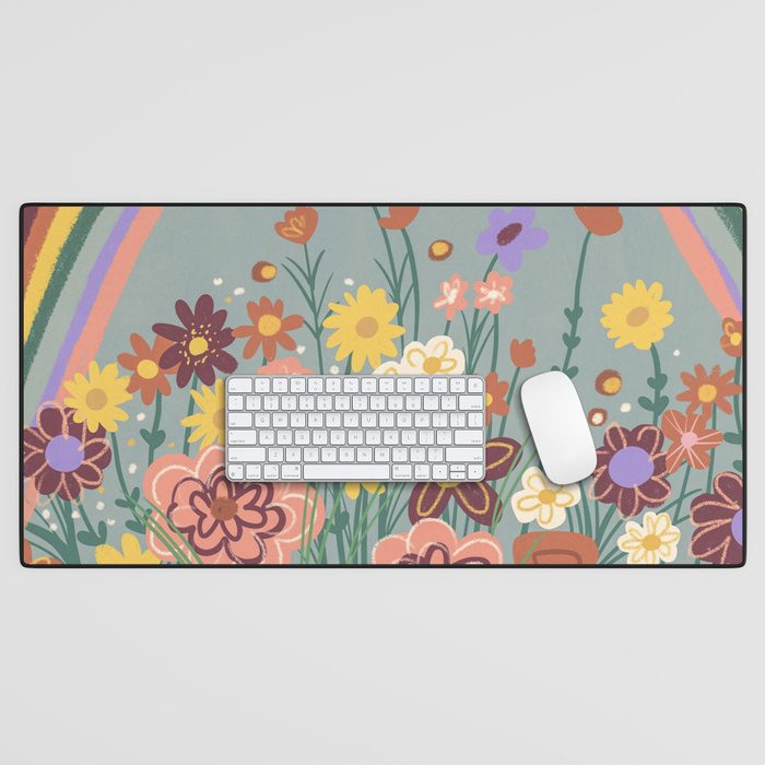 Retro meadow Desk Mat Gallery Image 1