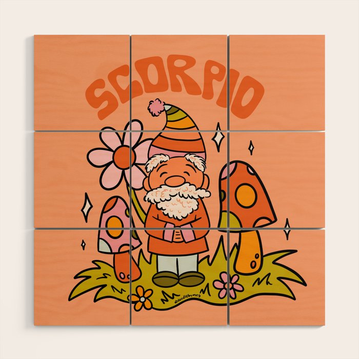 Scorpio Gnome Wood Wall Art Gallery Image 1