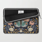 William Morris Inspired Butterfly Pattern - Midnight Garden Laptop Sleeve Gallery Image 2