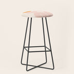 Mid Century Modern Geometric 43 in Coral Orange (Rainbow and Sun Abstraction) Stool Gallery Image 1
