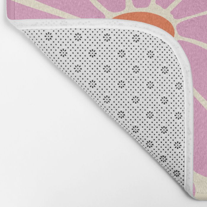 Big Daisy - Groovy Flower - Pink and Orange Bath Mat Gallery Image 2
