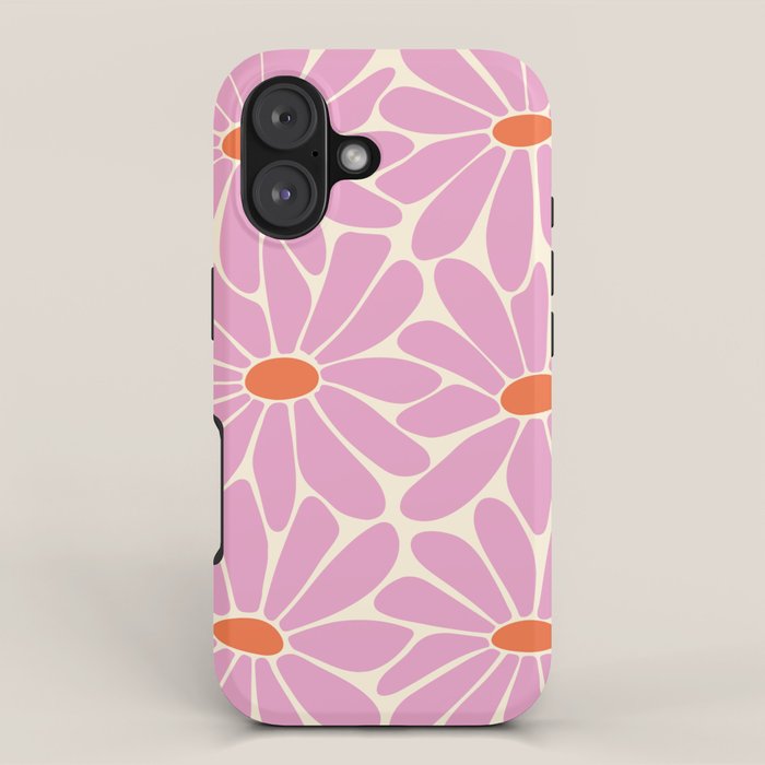 Big Daisy - Groovy Flower - Pink and Orange iPhone Case Gallery Image 1