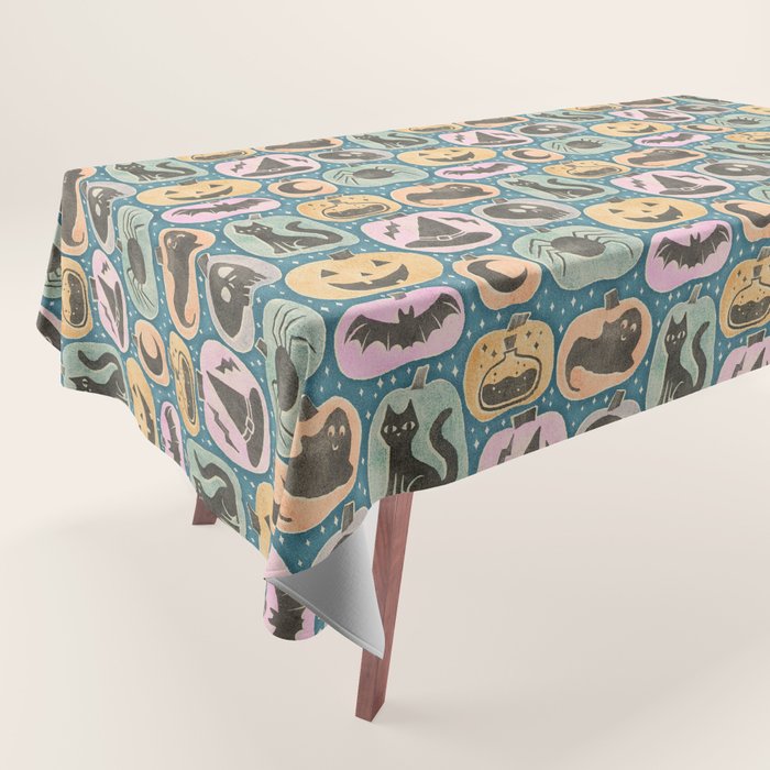 Halloween Pumpkins - dusky pastel  Tablecloth Gallery Image 1