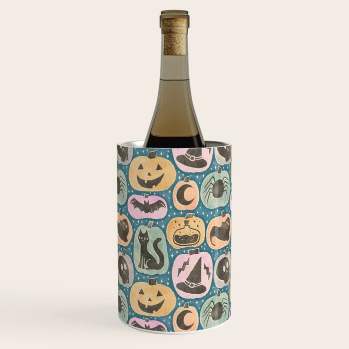 Halloween Pumpkins - dusky pastel  Wine Chiller Gallery Image 3