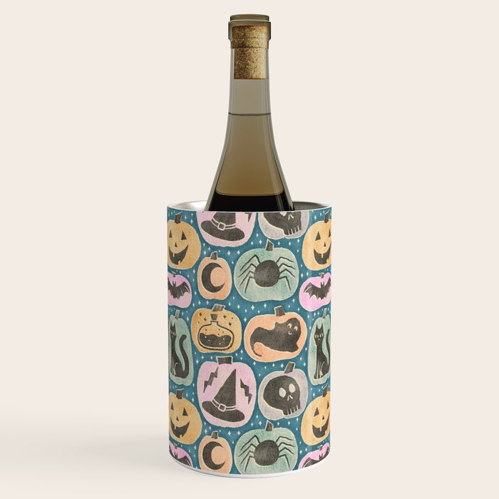 Halloween Pumpkins - dusky pastel  Wine Chiller Gallery Image 1