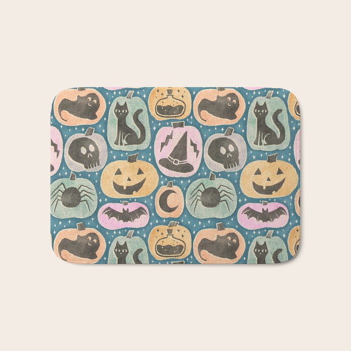 Halloween Pumpkins - dusky pastel  Bath Mat Gallery Image 1