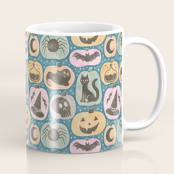Halloween Pumpkins - dusky pastel  Coffee Mug Gallery Image 1