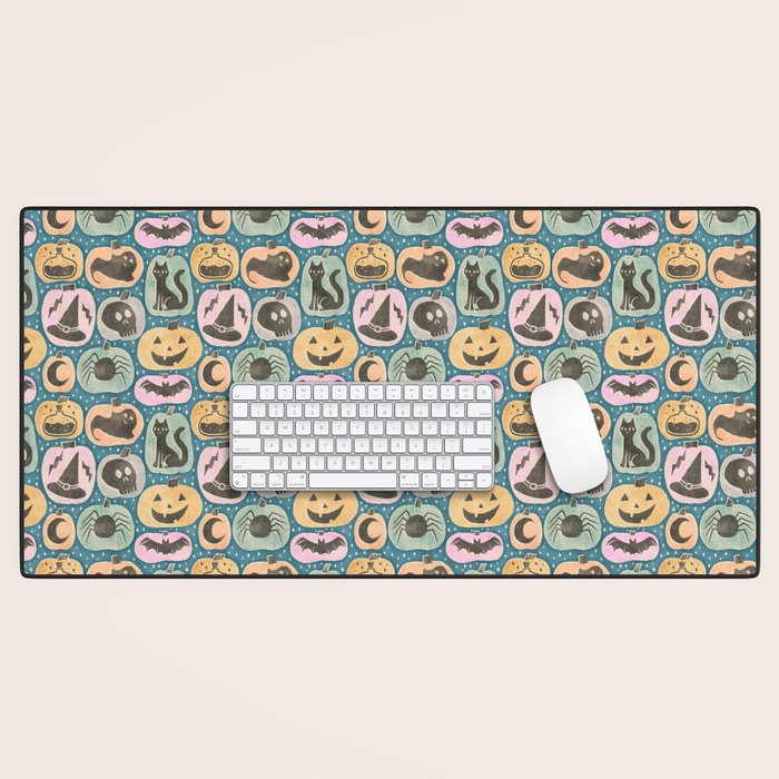 Halloween Pumpkins - dusky pastel  Desk Mat Gallery Image 1