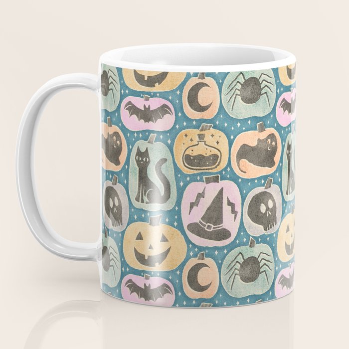 Halloween Pumpkins - dusky pastel  Coffee Mug Gallery Image 3