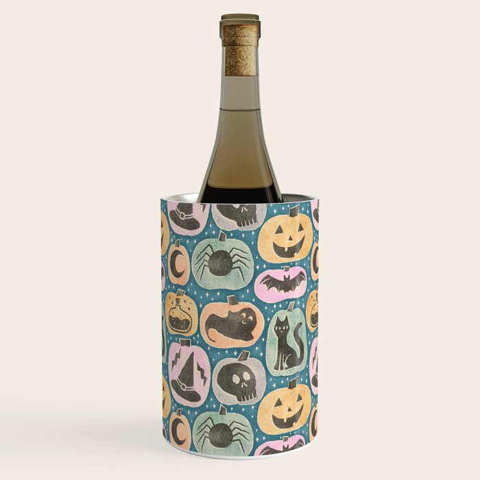 Halloween Pumpkins - dusky pastel  Wine Chiller Gallery Image 2