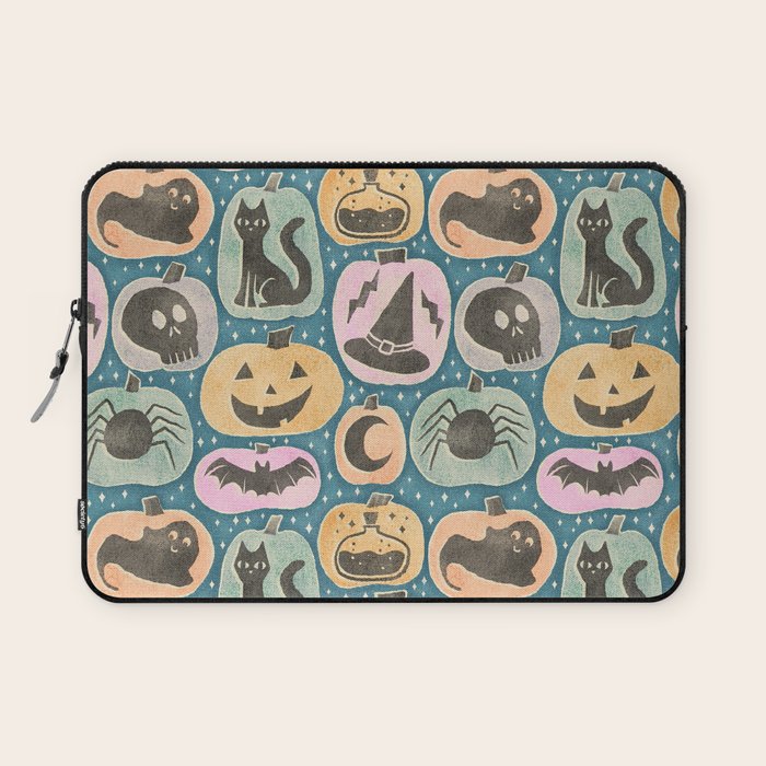 Halloween Pumpkins - dusky pastel  Laptop Sleeve Gallery Image 1