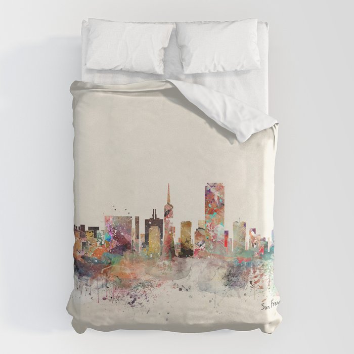 san francisco skyline Duvet Cover Gallery Image 6