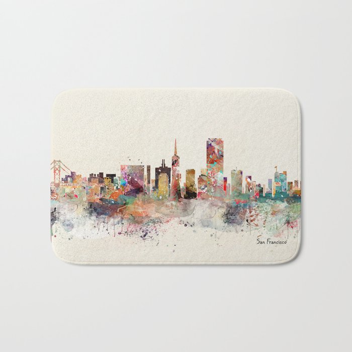 san francisco skyline Bath Mat Gallery Image 1
