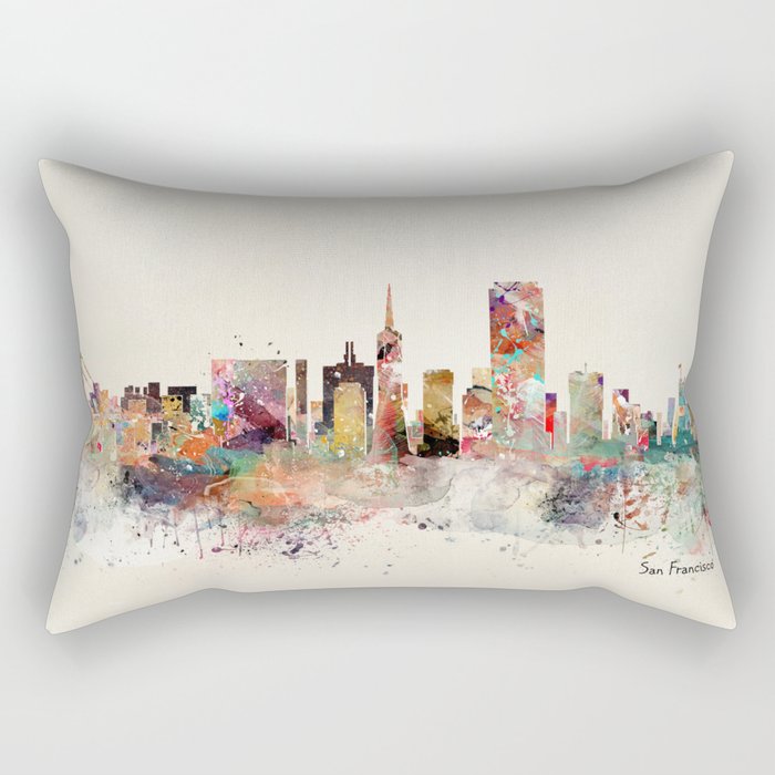 san francisco skyline Rectangular Pillow Gallery Image 2