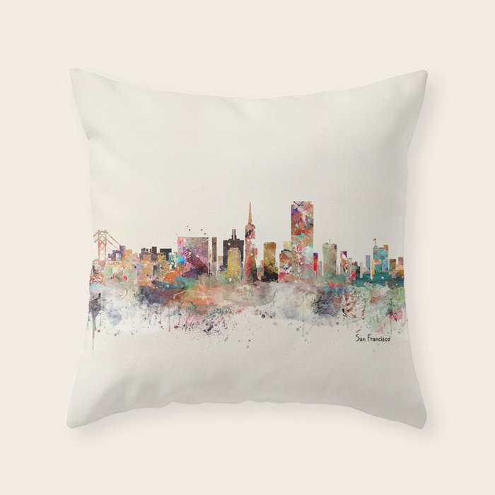 san francisco skyline Throw Pillow Gallery Image 6