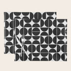 Mid Century Modern Geometric 04 Black Placemat Gallery Image 1