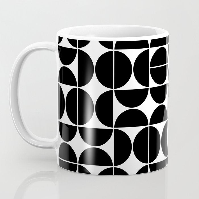 Mid Century Modern Geometric 04 Black Coffee Mug Gallery Image 3