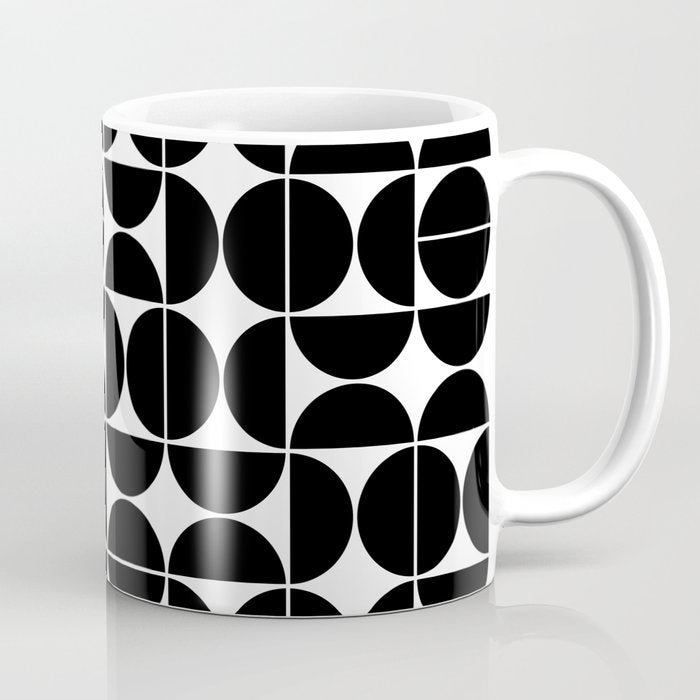 Mid Century Modern Geometric 04 Black Coffee Mug Gallery Image 1