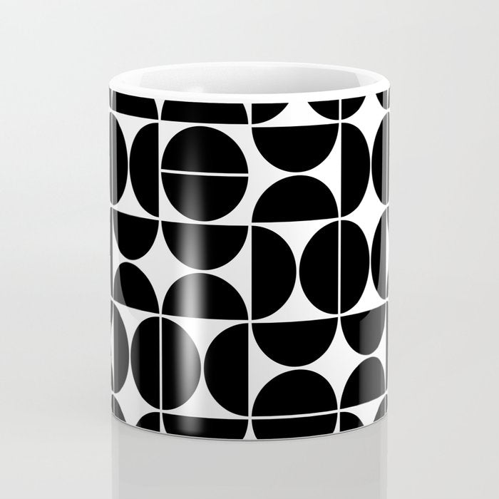 Mid Century Modern Geometric 04 Black Coffee Mug Gallery Image 4