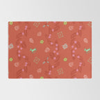 Whimsical Tiny Toys & Pine Branches in Red Rug Gallery Image 2