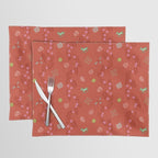 Whimsical Tiny Toys & Pine Branches in Red Placemat Gallery Image 1