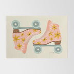 Retro Roller Skates - Blush & Mint Palette Rug Gallery Image 2