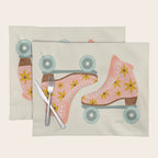 Retro Roller Skates - Blush & Mint Palette Placemat Gallery Image 1